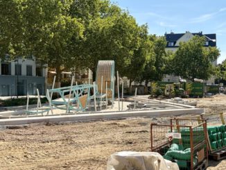 Elsässer Park in Wiesbaden kurz vor Fertigstellung nach Umwandlung eines Parkplatzes